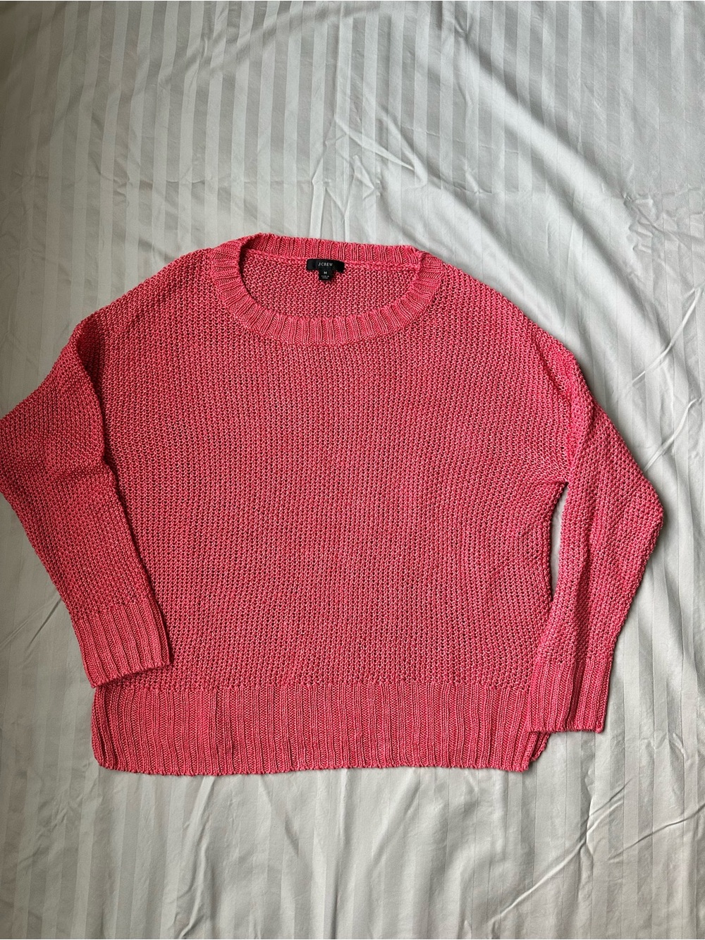 J. Crew Coral Pink Linen Sweater
